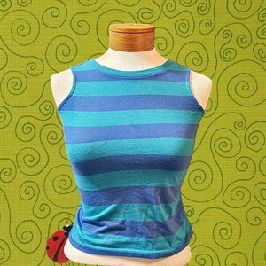 Striped fitted cropped tank